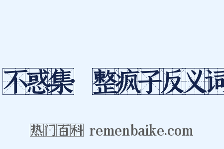 不惑集·整疯子反义词是什么意思的图片
